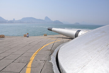 War cannons of the concrete fortification, consisting of a 308 mm battery dome. This tower is part...