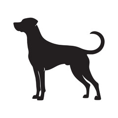 Simplified dog silhouette for innovative digital artwork - Dog illustration - minimallest dog vector
