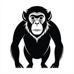 Chimpanzee silhouette vector