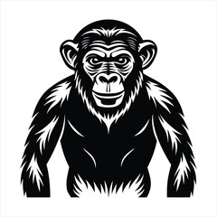 Chimpanzee silhouette vector