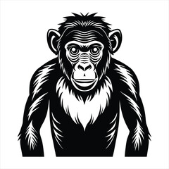 Chimpanzee silhouette vector