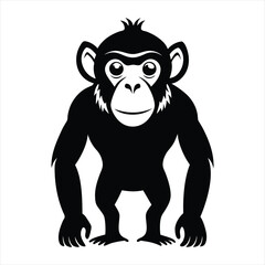 Chimpanzee silhouette vector