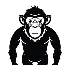Chimpanzee silhouette vector