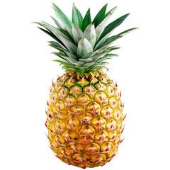 A whole pineapple isolated in transparent background