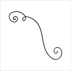 Black Hand Drawn Decorative Divider. Swirl. 3. Design Clip Art.