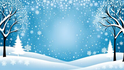 Beautiful winter landscape and snow