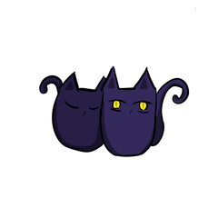 cartoon cat on png background . 