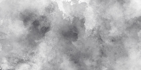 black cloud textured and sky white clouds background with blurred and grunge stains, Abstract old grunge dark gray smoke cloud texture, Grainy and grunge white powder explosion on black background.