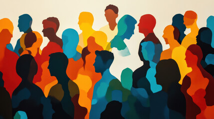 Diverse Crowd Silhouettes.