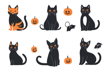 Obraz premium Halloween cat vector