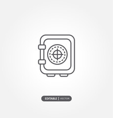 Safe Box icon design with white background stock illustration. Bank safe box icon. Safe lock vector icon. Money safe flat sign design. Money safe symbol pictogram. UX UI icon