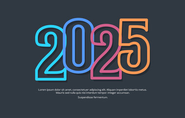 2025 logo design element with colorful Vector illustration