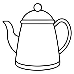 Obraz premium teapot or kettle outline coloring book page line art drawing