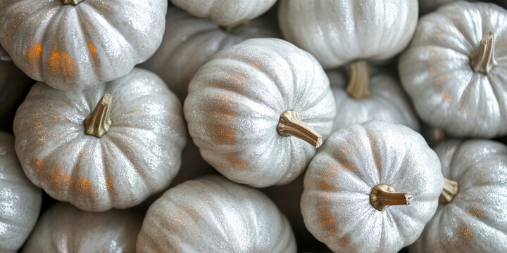 Recently harvested greish silver pumpkins in a random pile