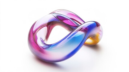 translucent infinity loop on white background