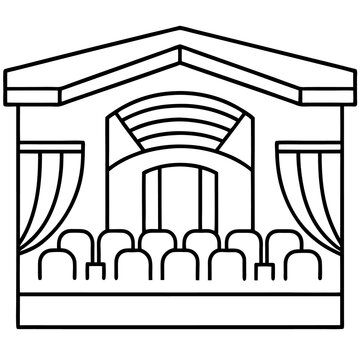 recommend clip art: theater outline coloring book page line art drawing