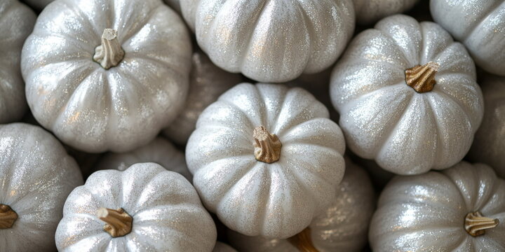 Recently harvested greish silver pumpkins in a random pile