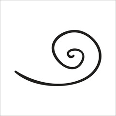 Black Hand Drawn Decorative Divider. Swirl. 6. Design Clip Art. Black Hand Drawn Spooky Halloween Doodle Design Elements. Vector Illustration.