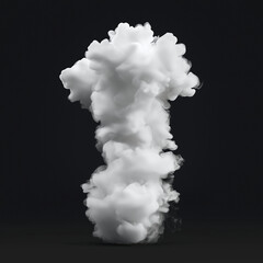 Isolated White Smoke Cloud Rising from Dry Ice, Capturing the Mystical Essence of Airborne Vapors, Fog, and Light in a Clear Atmosphere. black background