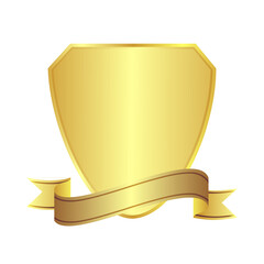golden shield with ribbon
