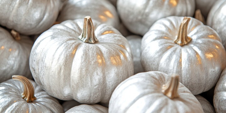 Recently harvested greish silver pumpkins in a random pile