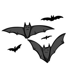 The bats of halloween isolated on transparent background.