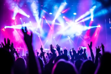 Silhouettes of a Crowd at a Concert