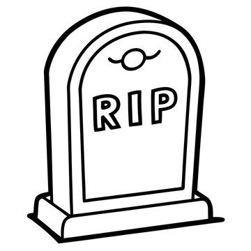recommend clip art: tomb with rip inscription outline coloring book page line art drawing