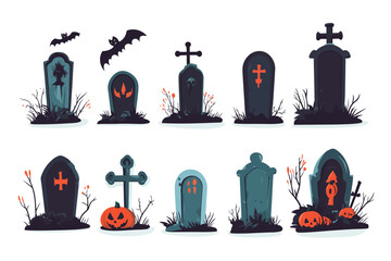 Halloween cemetery Set