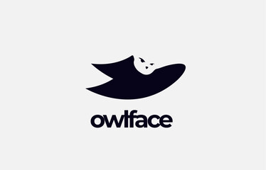 Logo Abstract Owl fly with Face. Simple, Minimalist and Modern. Editable file