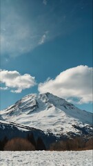 A Serene and Scenic Winter Mountain Top Landscape - Phone Wallpaper