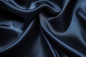 Fototapeta premium Black gray satin dark fabric texture luxurious shiny that is abstract silk cloth panorama background with patterns soft waves blur beautiful , ai
