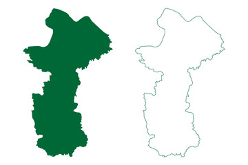 Chandauli district (Uttar Pradesh State, Republic of India) map vector illustration, scribble sketch Chandauli map