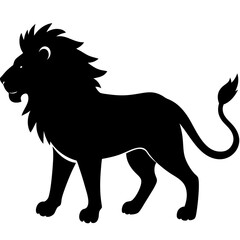 vector lion silhouette black animal