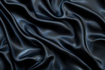Obraz premium Black gray satin dark fabric texture luxurious shiny that is abstract silk cloth panorama background with patterns soft waves blur beautiful , ai