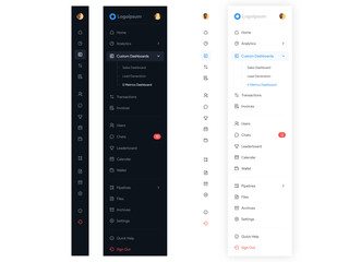 Side Navigation Bar Web UI Design