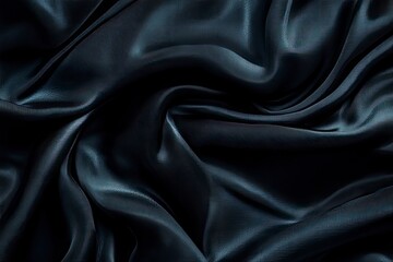 Obraz premium Black gray satin dark fabric texture luxurious shiny that is abstract silk cloth panorama background with patterns soft waves blur beautiful , ai