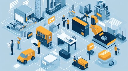 Obraz premium Intelligent Logistics and Delivery Services in Smart City