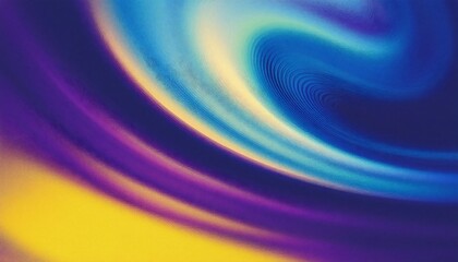 Obraz premium Abstract Background with Grainy Texture Featuring a Vortex Swirl in Blue, Purple, and Yellow, Highlighting a Dynamic Color Gradient and Spiraling Effect for a Striking Visual Impact