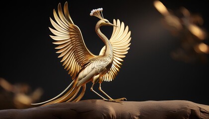 Stylish gold crane with artistic flair