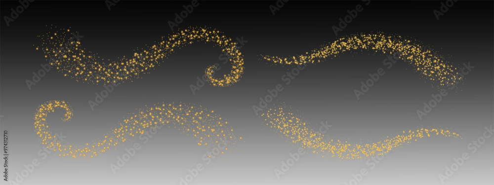 Aufkleber glittering vector dust on a transparent background. golden sparkling lights. christmas holiday glow 