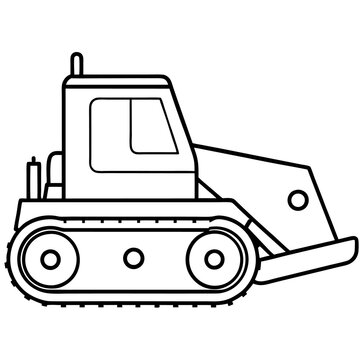 black and white bulldozer construction vehicle clip art preview
