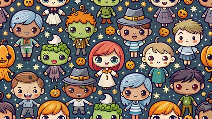 Fototapeta premium seamless pattern with children