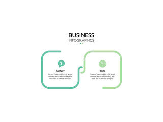 Two infographics element. Business concept with 2 options, steps or processes. data visualization. Vector illustration.