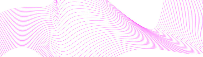 Elegant Pink Gradient Wave Lines on a White Technology Background – Abstract Striped Design with Soft Blends and Mesh Elements. banner, cover, flyer, brochure, music, AI, card. Vector Illustration