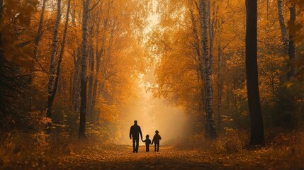 Walking through an Autumn landscape