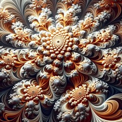 Fototapeta premium Surreal fractal patterns resembling blooming flowers