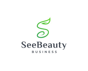 Letter S leaf logo design concept. Initial symbol for corporate business identity. Alphabet vector