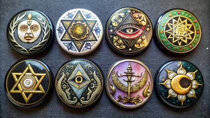 * Mysterious mystic occult badge set