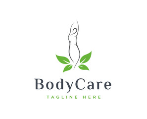 People healthy logo with leaf green element symbol vector illustration